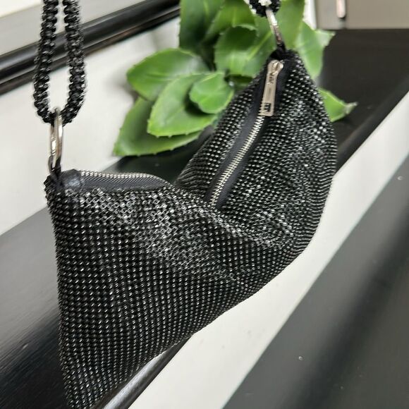 Shimmer Evening Shoulder Bag Sparkle with Knot Strap, Like New - Picture 2 of 11